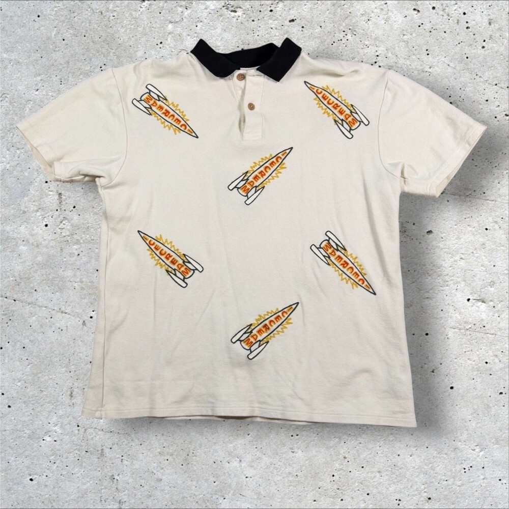 Billionaire Boys Club Ice Cream Rocket Polo Shirt Cream Mens Size L POA